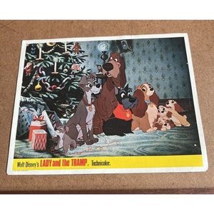 1955 Lady and the Tramp Walt Disney Animation Original Lobby Card Christmas